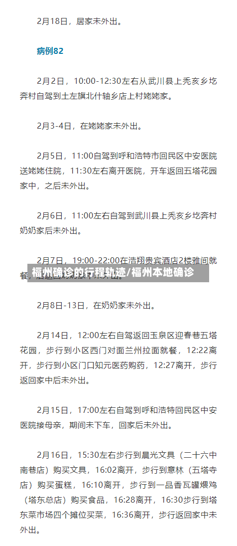 福州确诊的行程轨迹/福州本地确诊-第1张图片